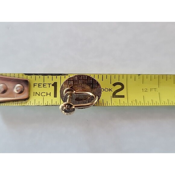 Amco 14K Gold Filled Floating Opal Screwback Earrings Vintage - Picture 9 of 10